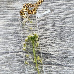 Dried Wildflower Necklace, Botanical Witch Jewelry
